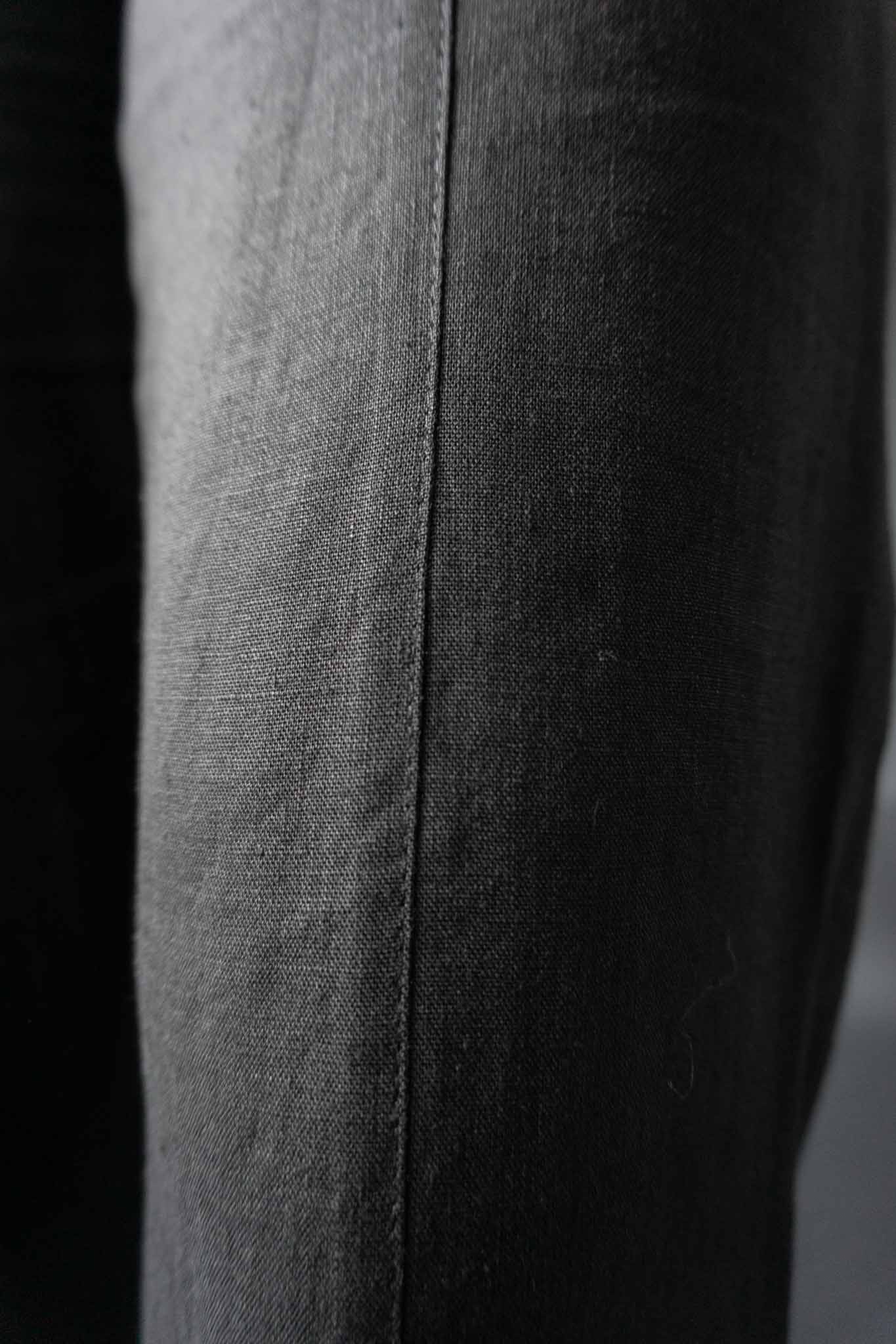 Schwarze Vintage Highwaist Leinenhose mit weitem Bein