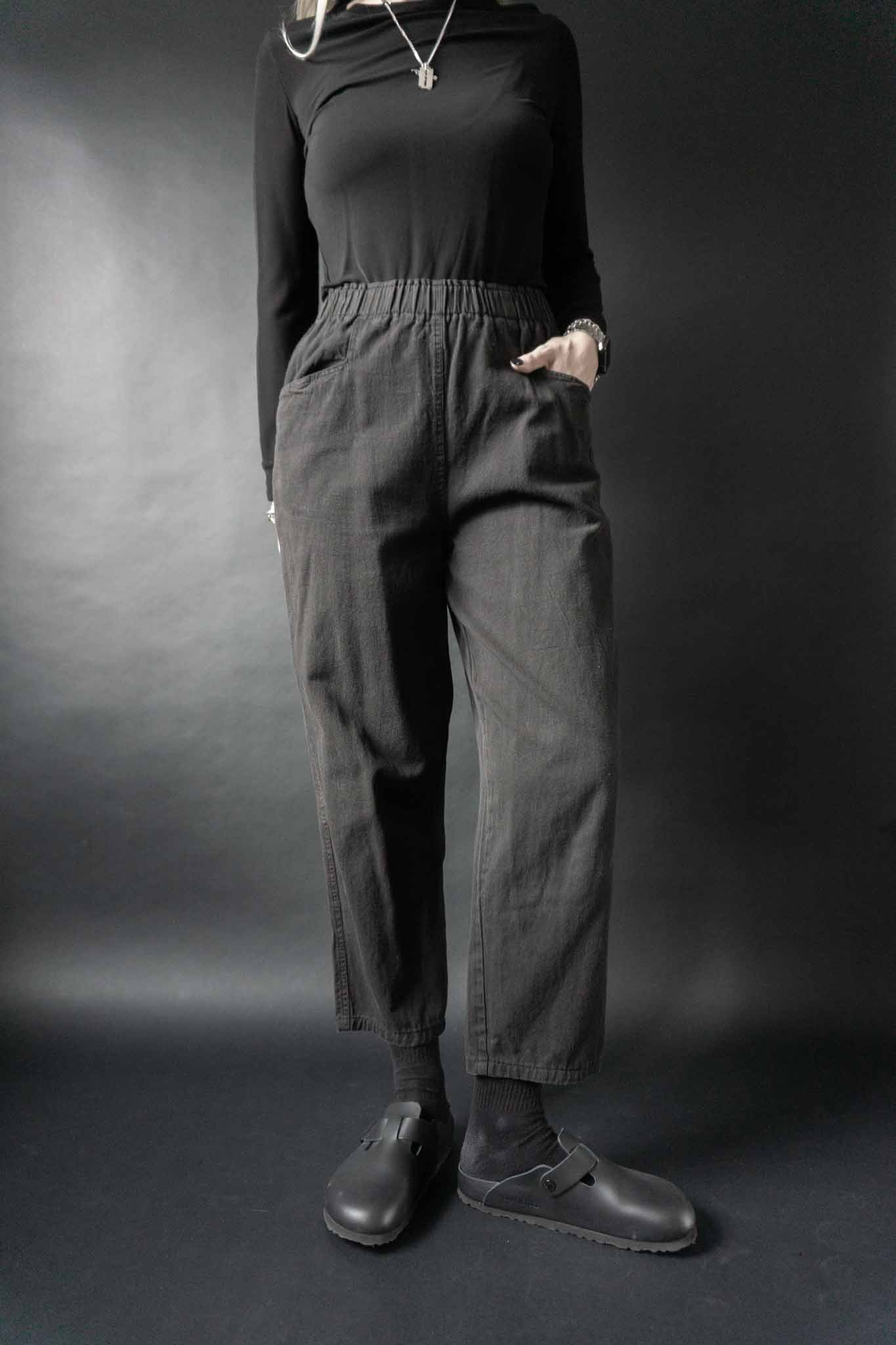 Vintage Hose, Schwarz Highwaist Elastisch, S–M theplaincircle vintage