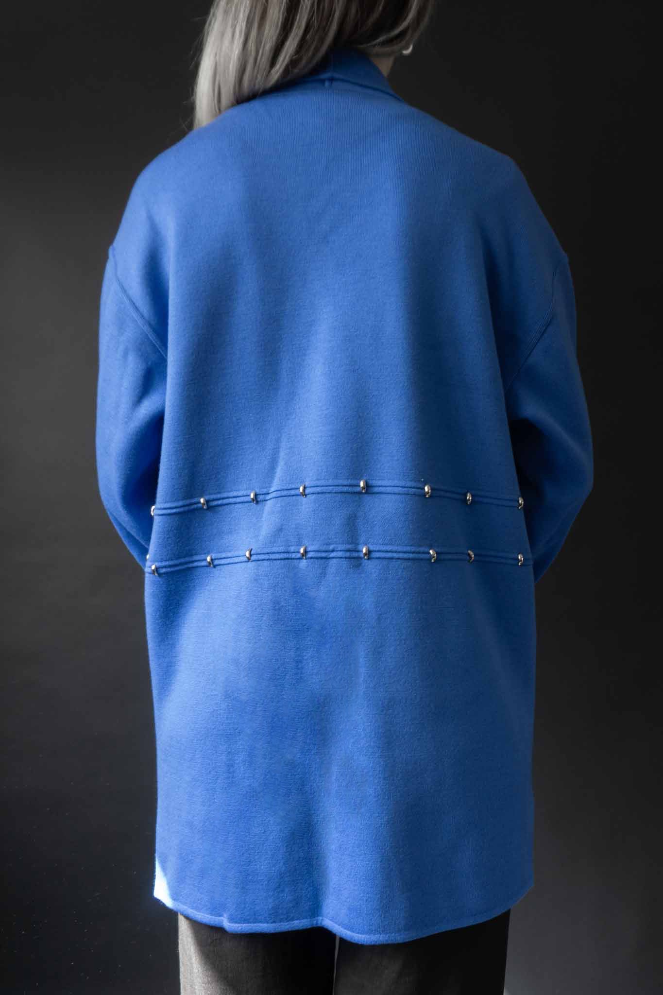 Escada Vintage Strickjacke in Royalblau aus den 80er Jahren