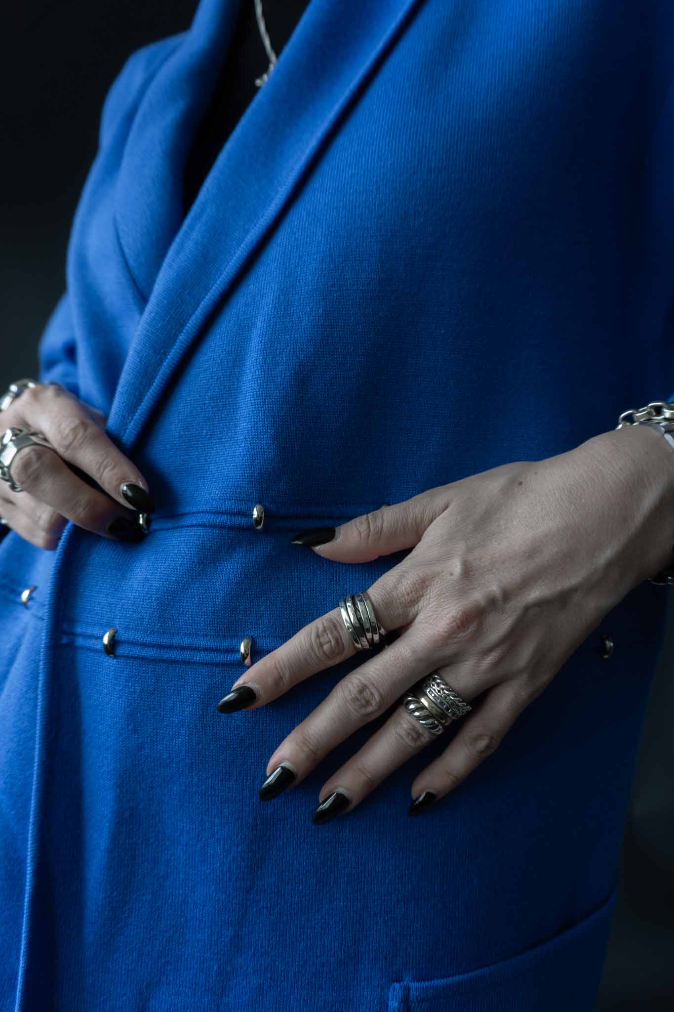 Escada Vintage Strickjacke in Royalblau aus den 80er Jahren