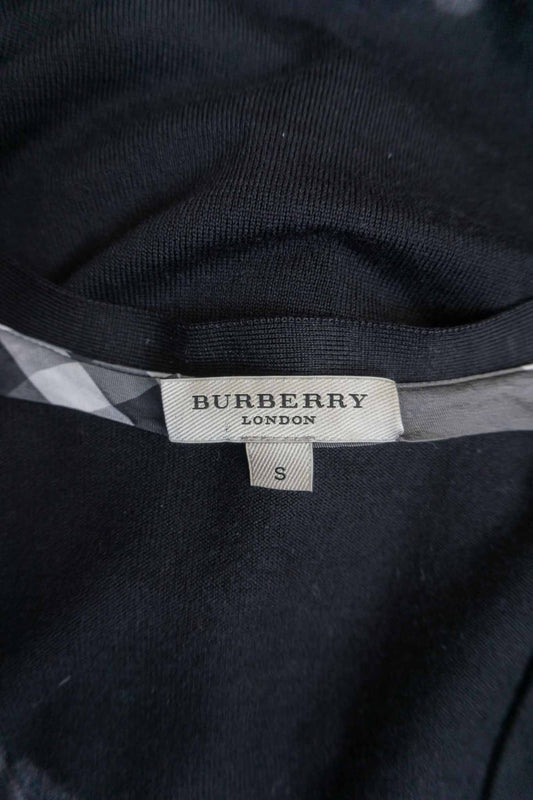 Schwarze Burberry Strickjacke mit Knopfleiste und V-Ausschnitt