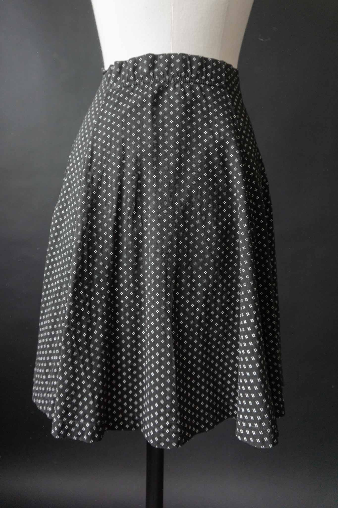 Vintage René Derhy Rock schwarz mit weißem Muster 