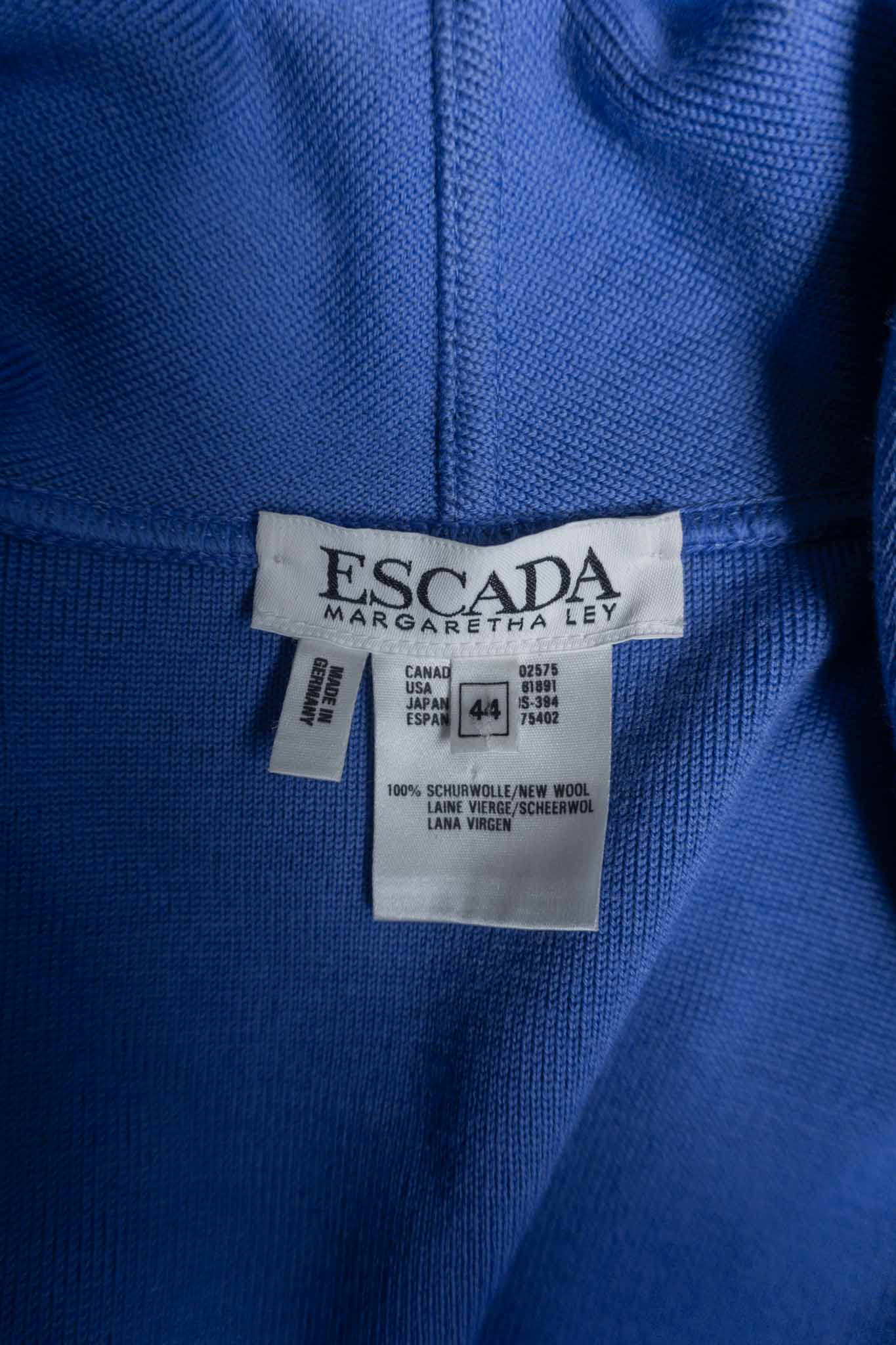Escada Vintage Strickjacke in Royalblau aus den 80er Jahren