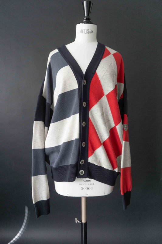 Vintage Carlo Colucci Strickjacke mit Sternmuster und Logo-Patch