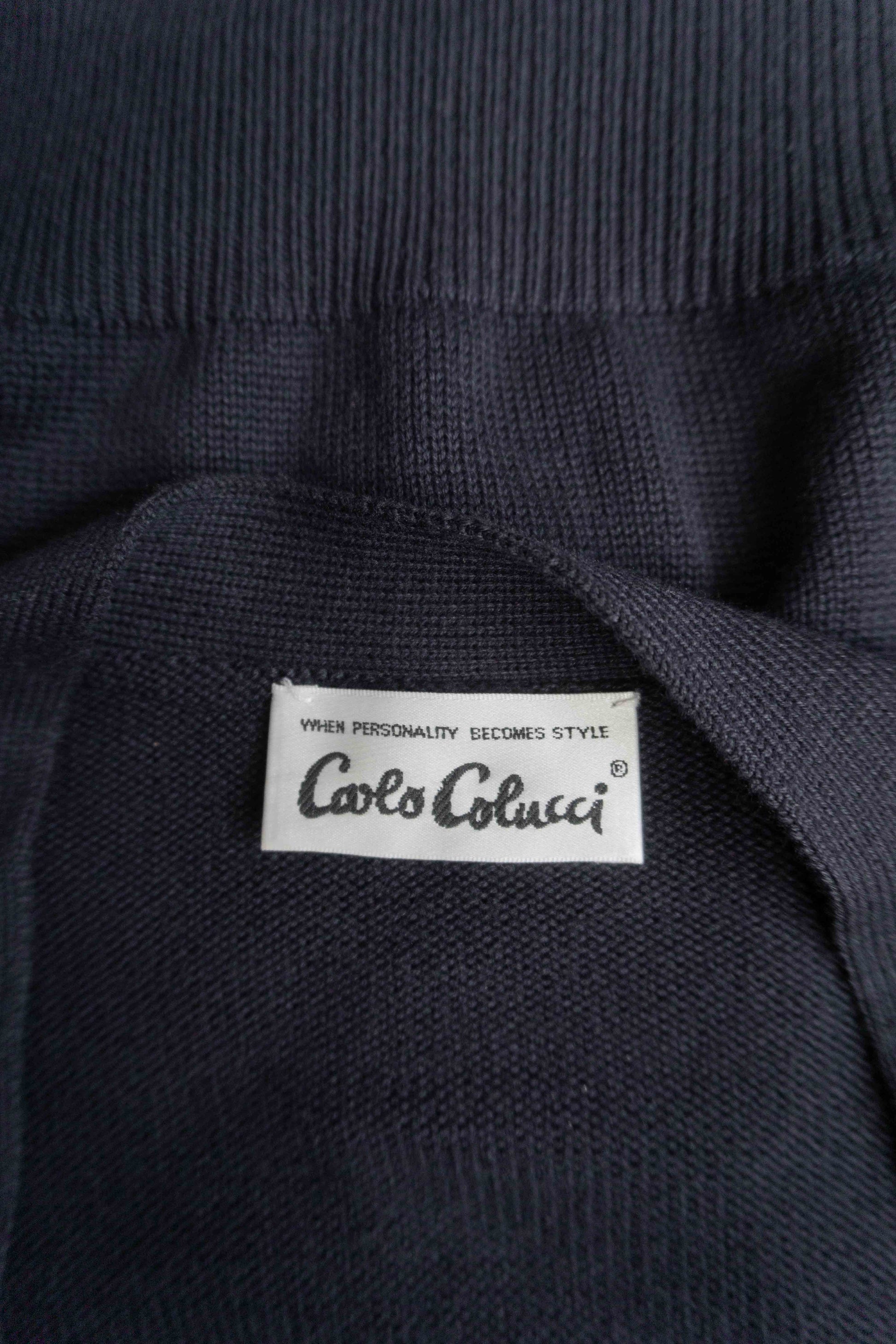 Vintage Carlo Colucci Strickjacke mit Sternmuster und Logo-Patch