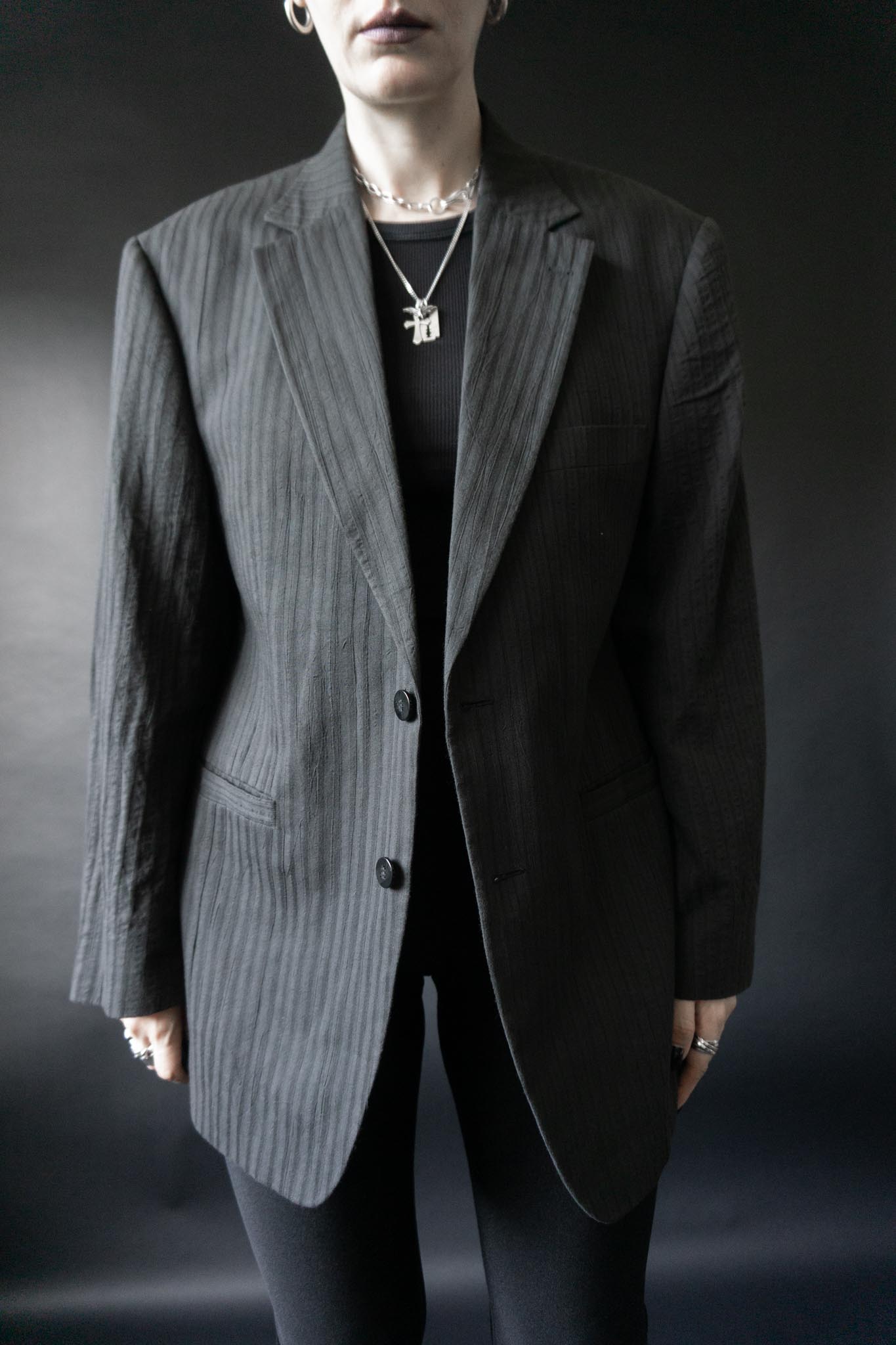 Doris Hartwich Blazer 90s Oversized Anthrazit Baumwolle