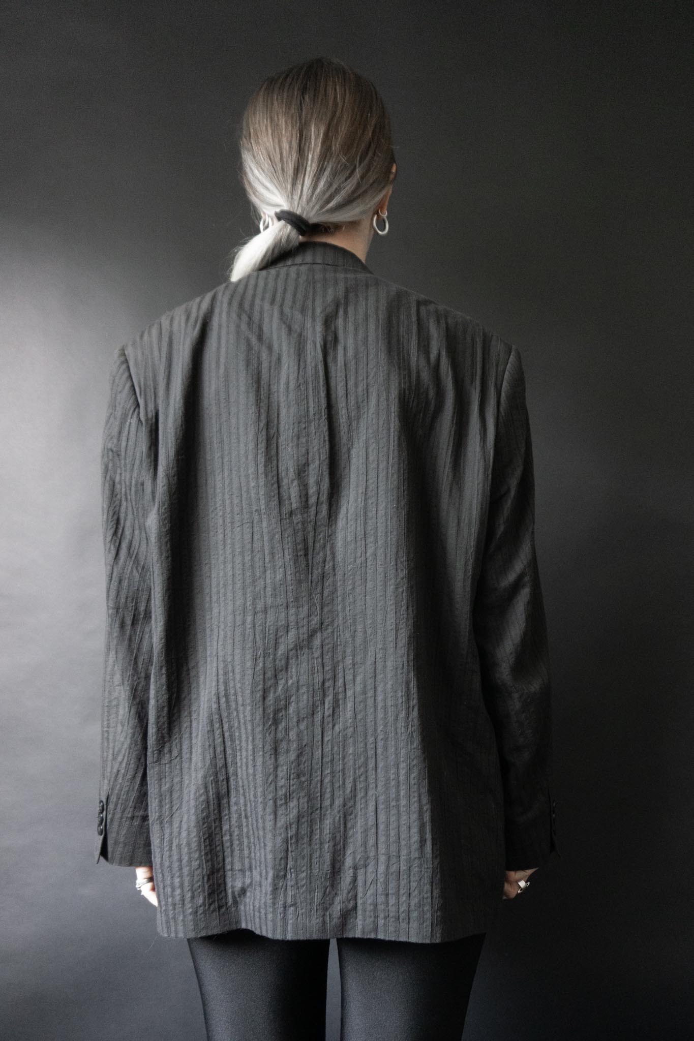 Doris Hartwich Blazer 90s Oversized Anthrazit Baumwolle