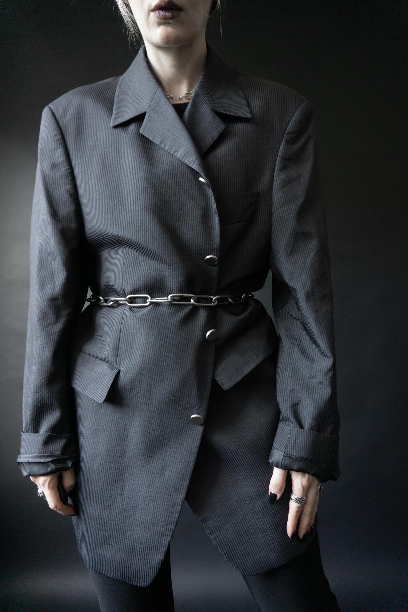 Doris Hartwich Blazer Vintage 90s Schwarz Baumwolle Oversized