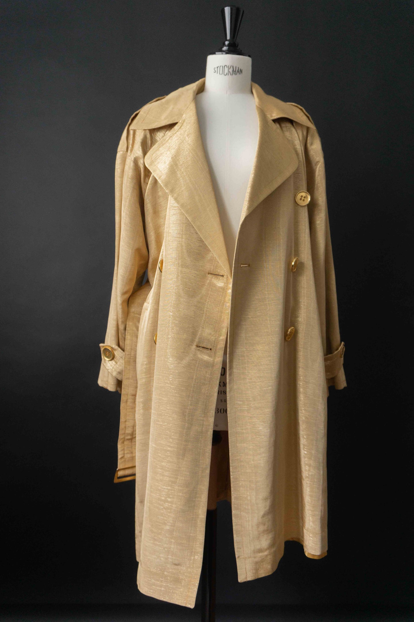 Yves Saint Laurent Vintage Trenchcoat in Gold mit Logo-Knöpfen aus den 80ern