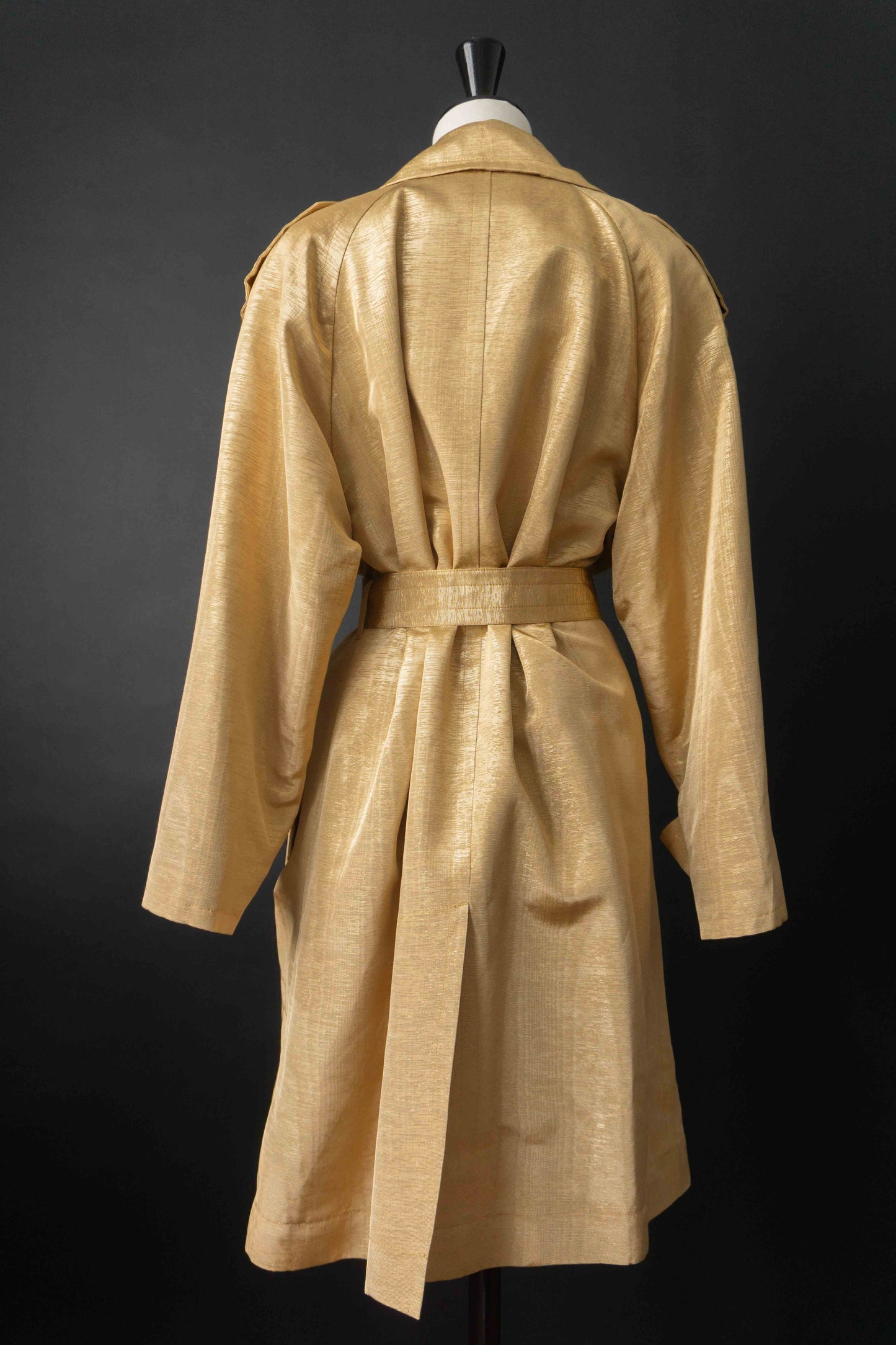 Yves Saint Laurent Vintage Trenchcoat in Gold mit Logo-Knöpfen aus den 80ern