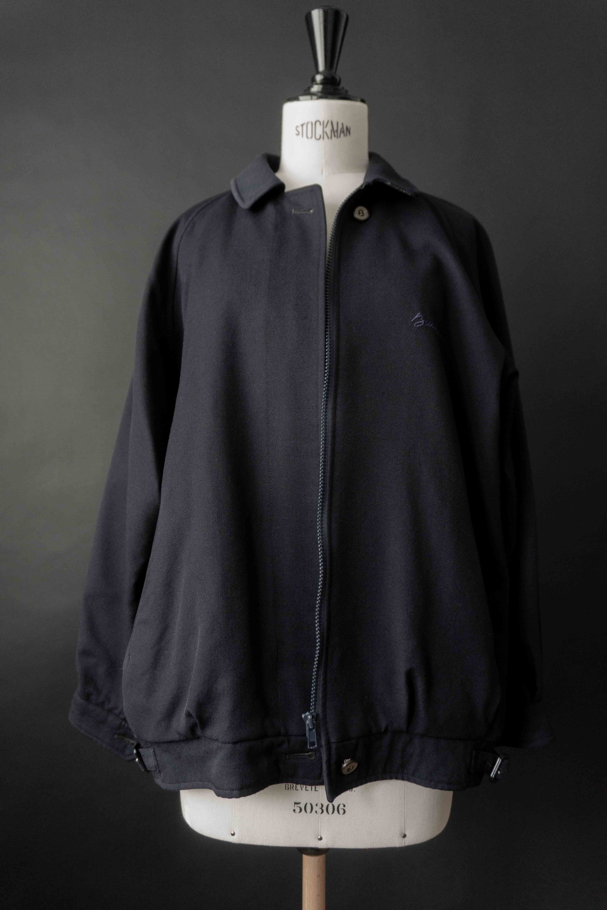 Vintage Burberry Blouson aus Wolle in Navy mit Stickerei und Nova Check Innenfutter
