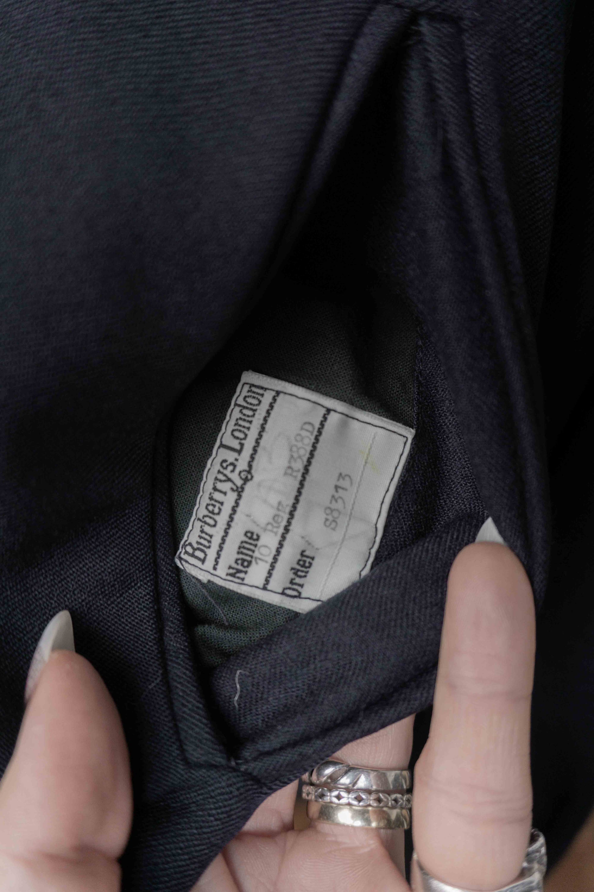 Vintage Burberry Blouson aus Wolle in Navy mit Stickerei und Nova Check Innenfutter