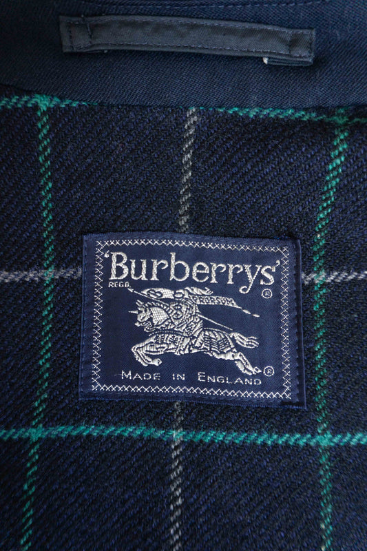 Vintage Burberry Blouson aus Wolle in Navy mit Stickerei und Nova Check Innenfutter