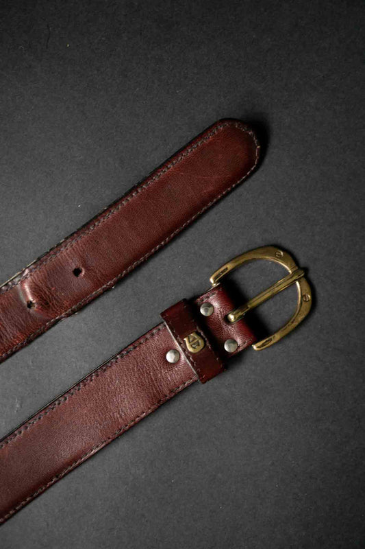 Weinroter Aigner Gürtel aus Echtleder, 80s Vintage Accessoire