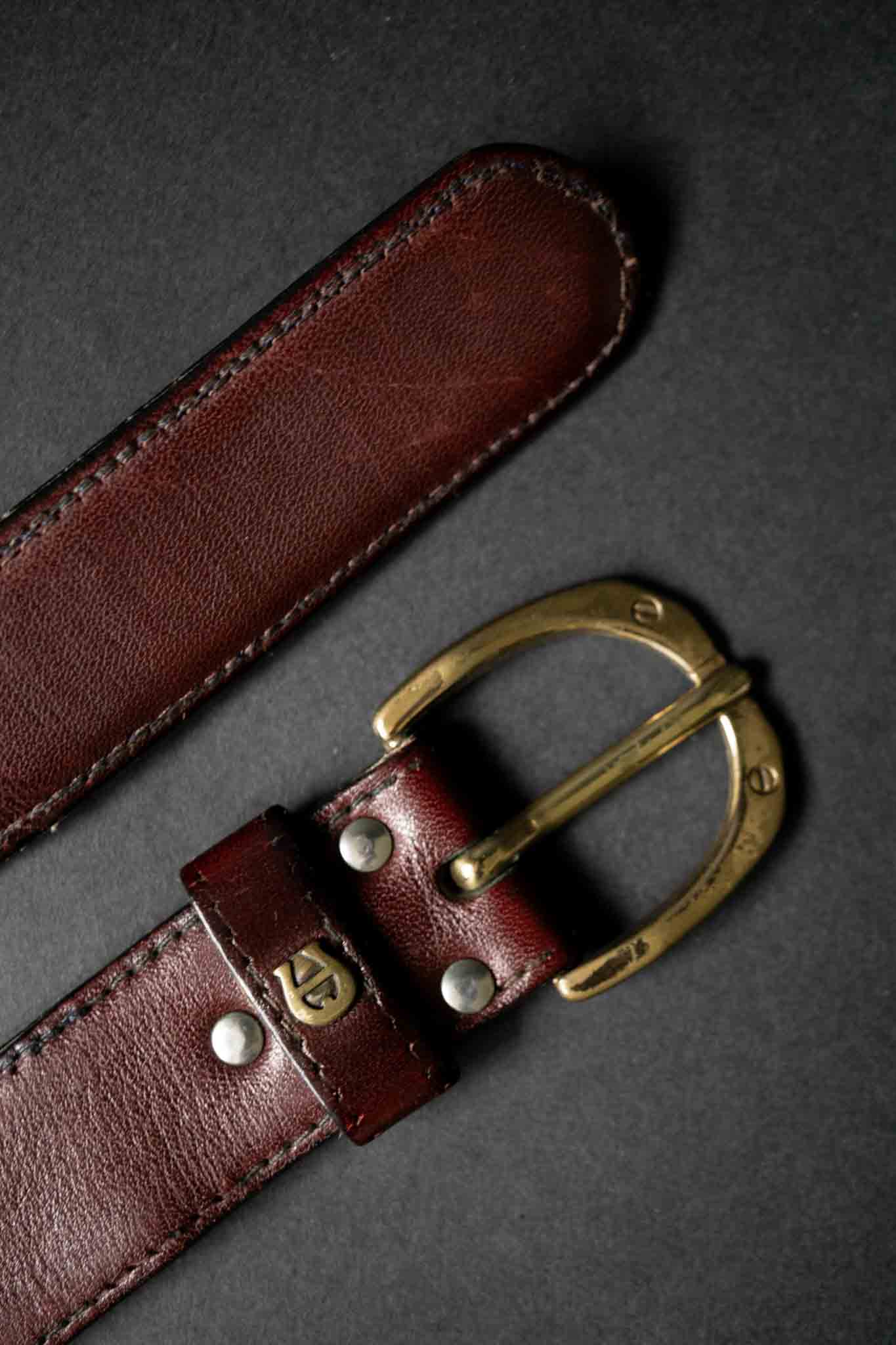 Weinroter Aigner Gürtel aus Echtleder, 80s Vintage Accessoire