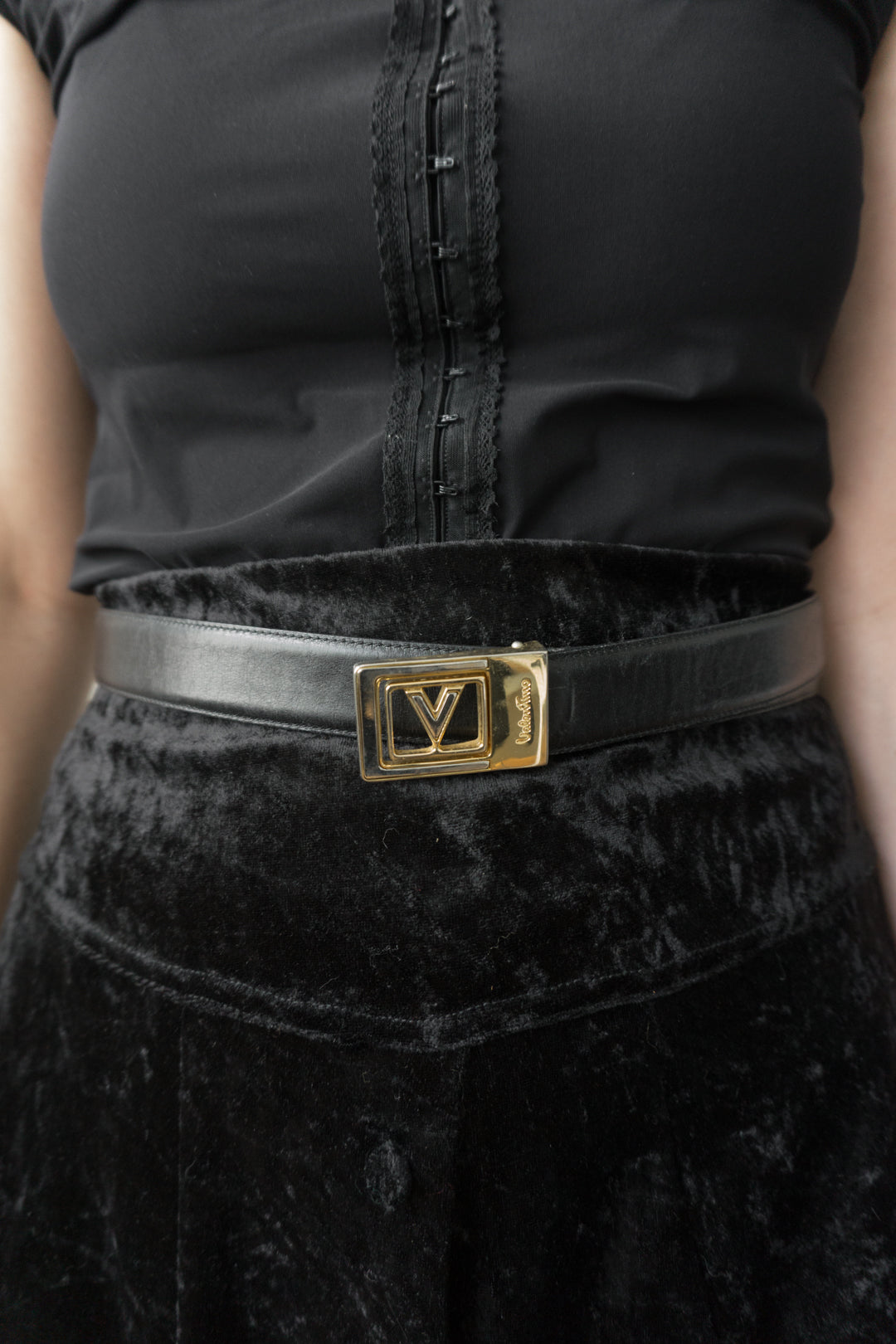 80s VALENTINO Belt Black, S–M