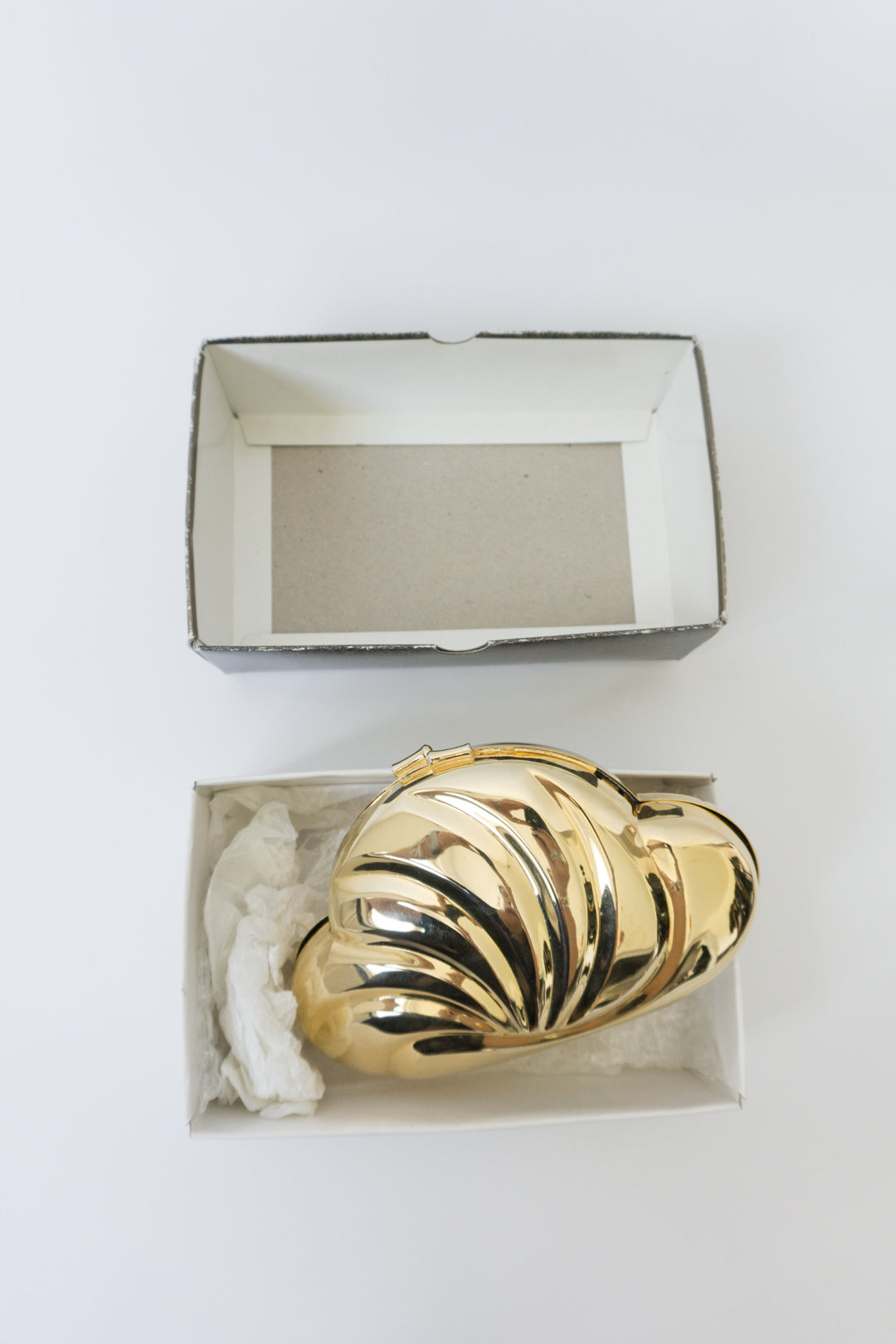 80s Shell Clutch Gold