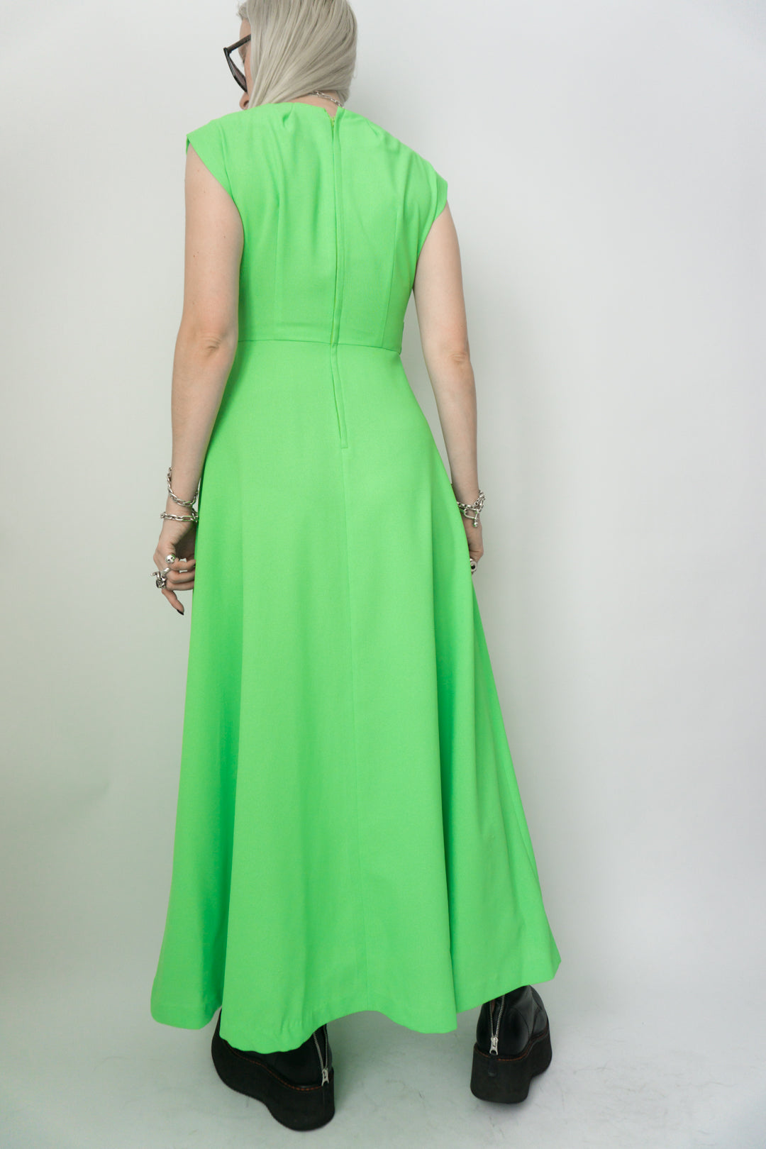 70s Kleid Neongrün