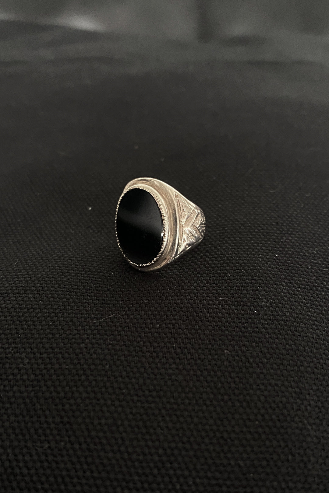 Signet ring 925 silver onyx XS