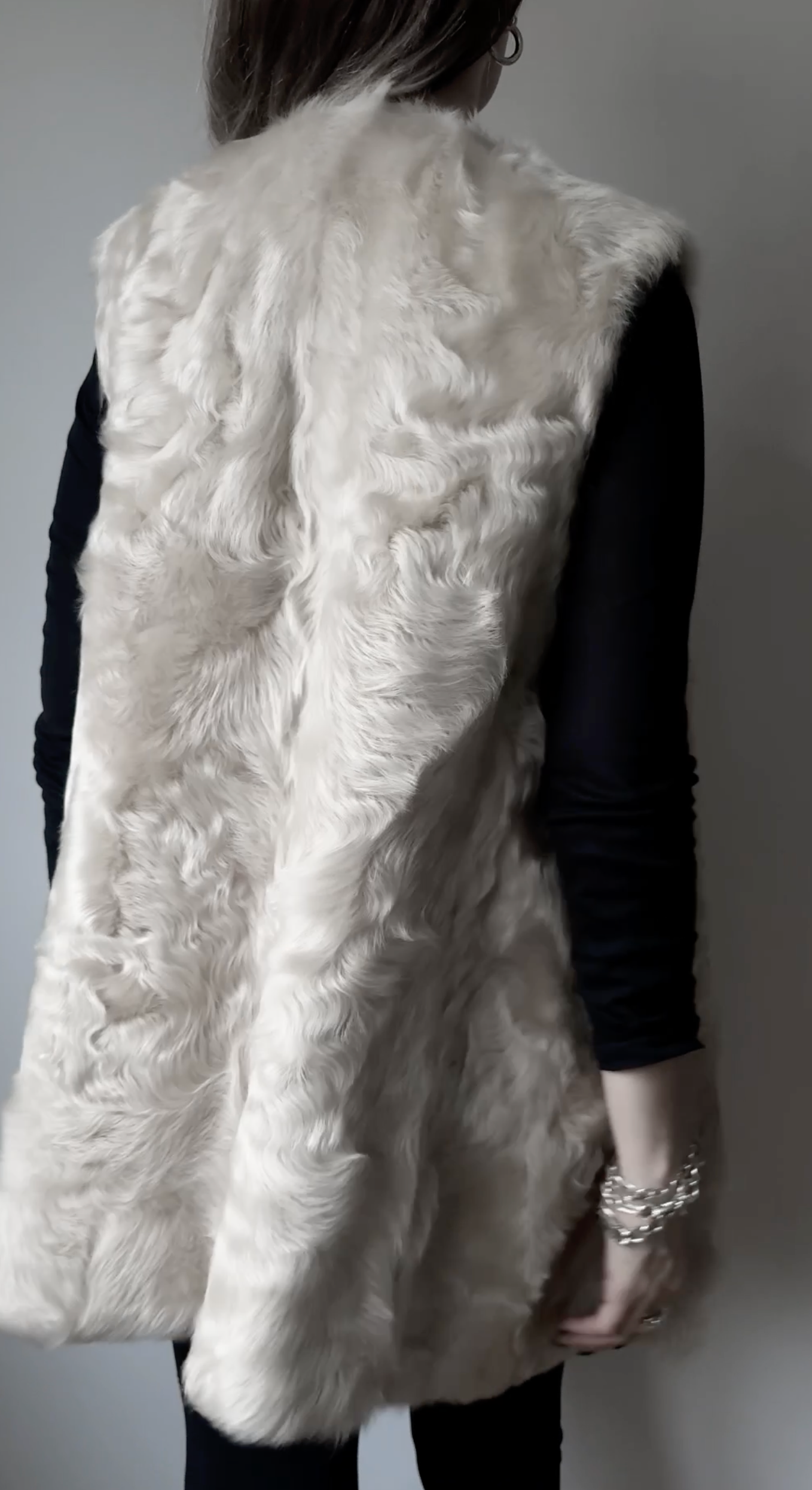 Vintage Pelzweste Lammfell, Creme, M–XL theplaincircle vintage