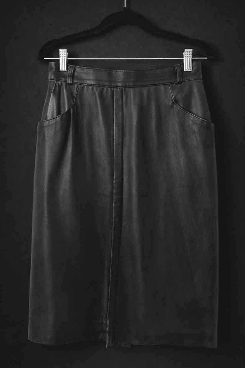 80s Highwaist Lederrock Schwarz, XS–S theplaincircle vintage