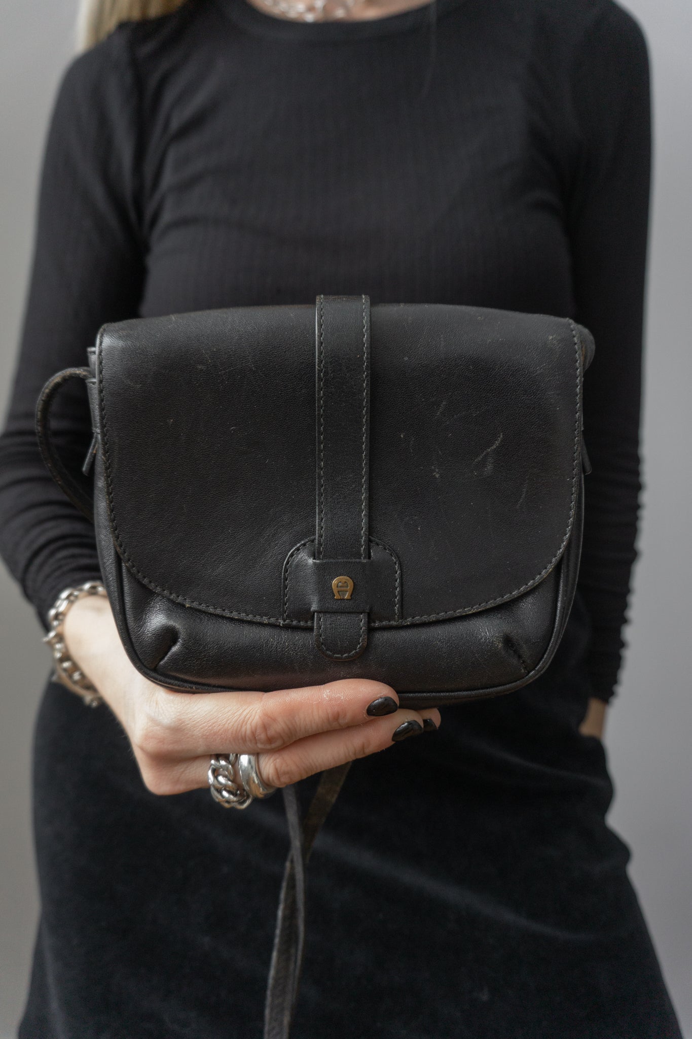 Handtasche Geldbörse Leder Vintage Gabor Camel Geldbörse