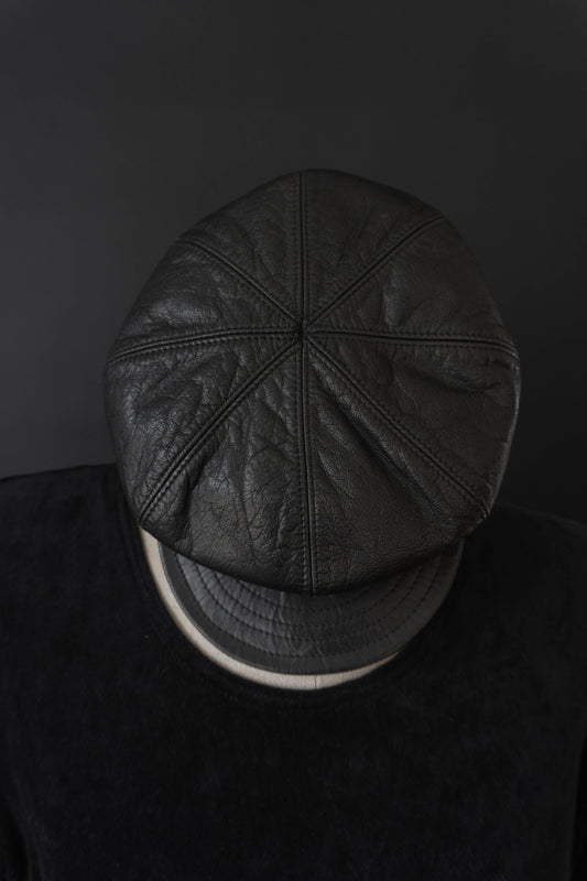 Leather cap, black