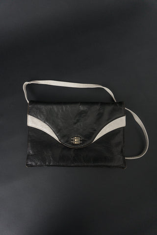 Leather bag black and white
