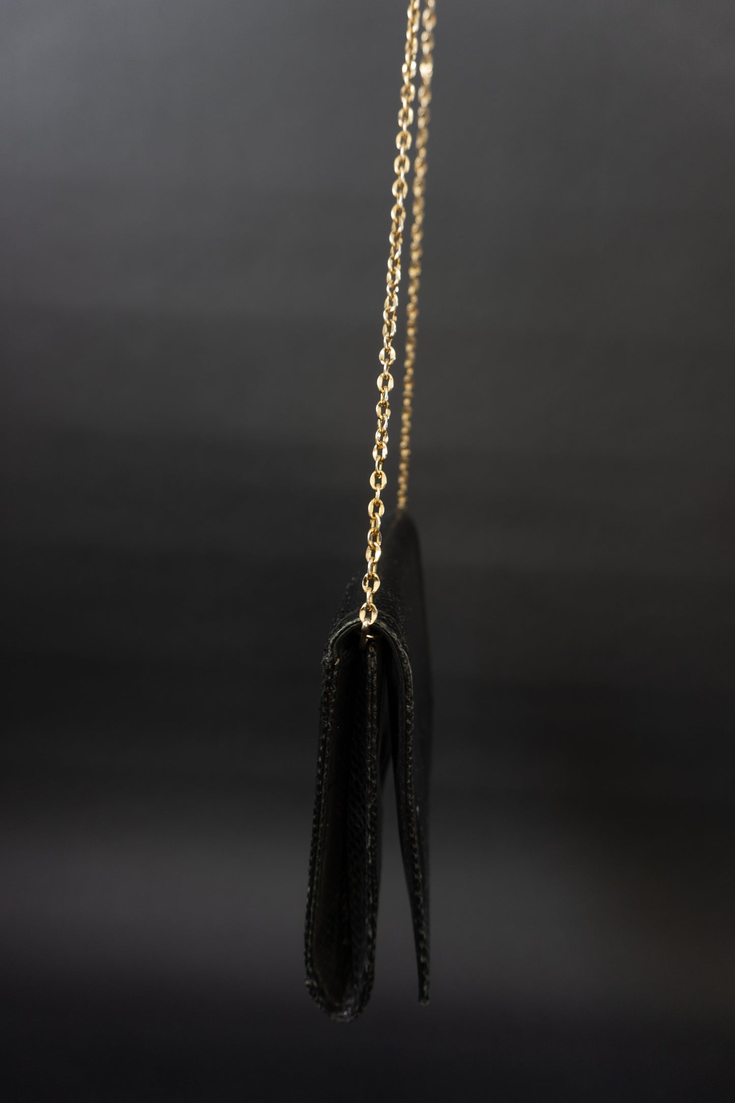 Leather bag gold chain