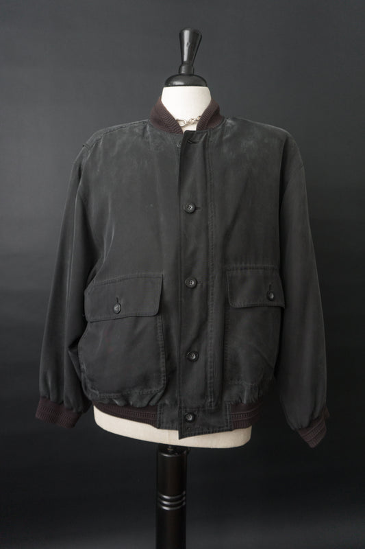 Blouson jacket silk black