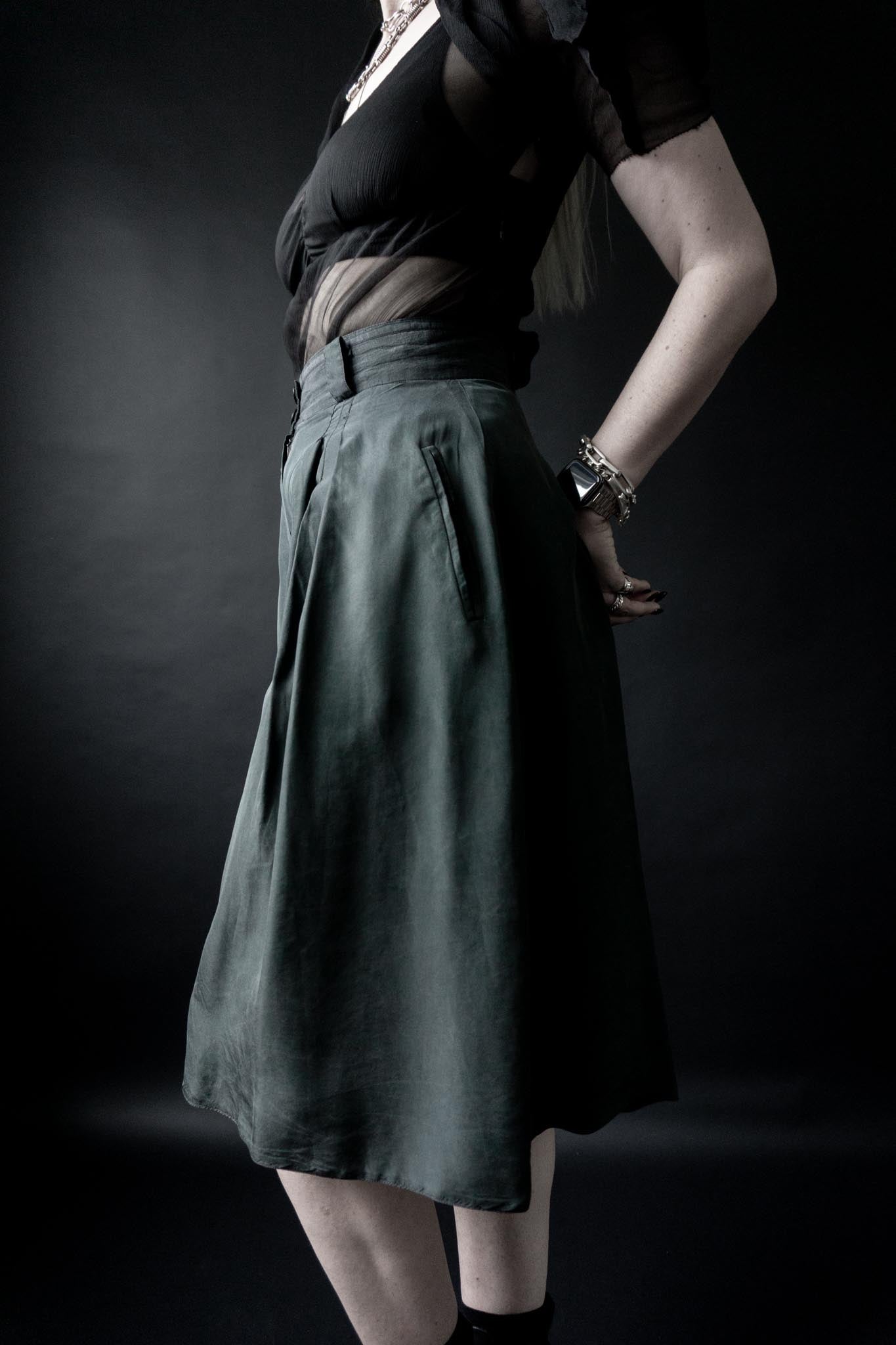 vintage Petrolfarbene Seiden-Culotte