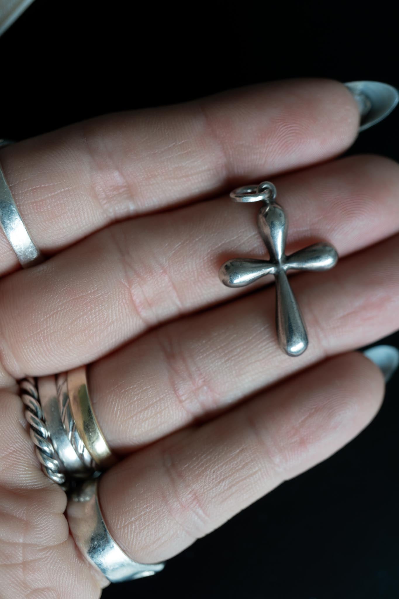 Vintage Kreuz Anhänger 925 Sterling Silber theplaincircle vintage