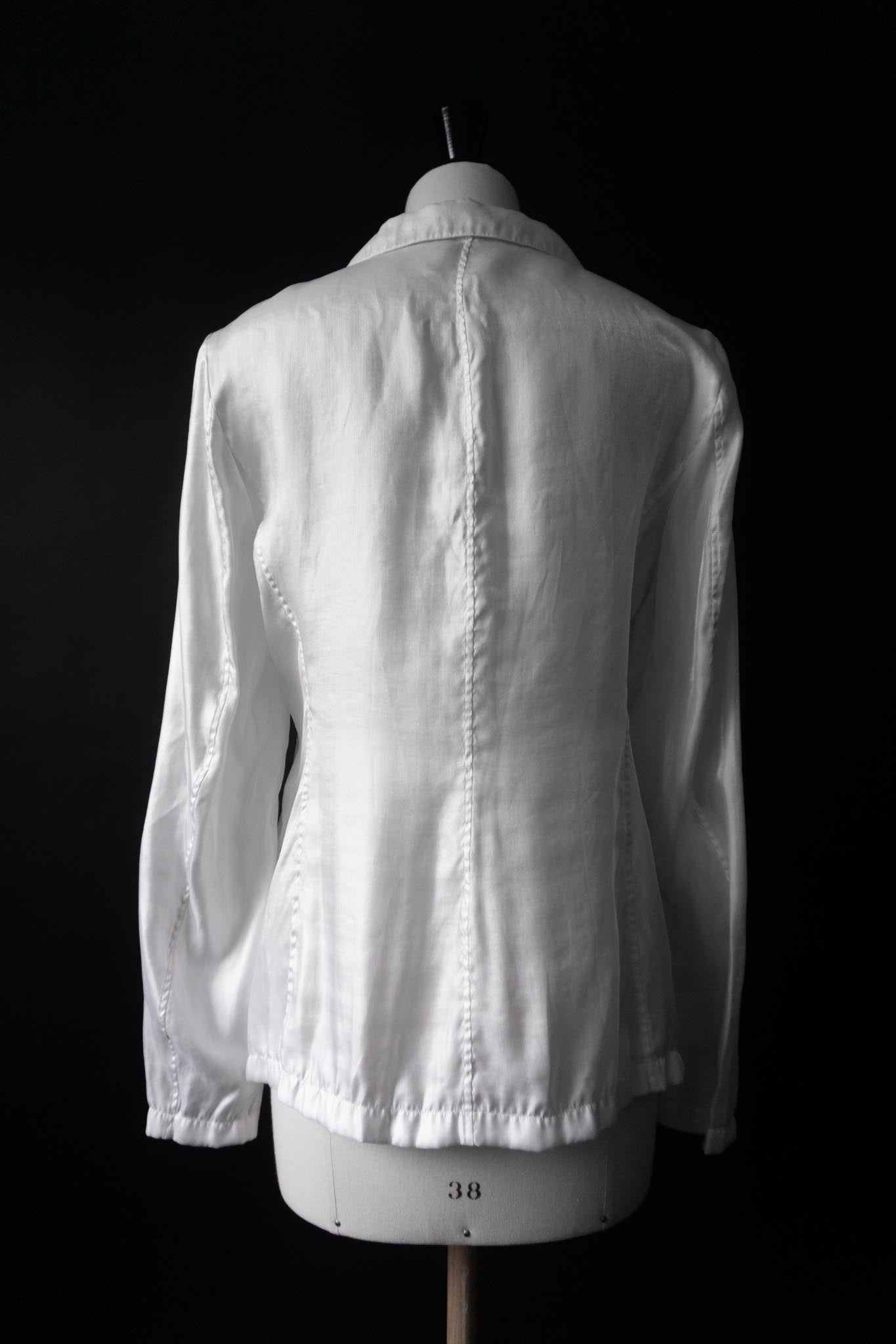 Vintage Jil Sander Bluse, Weiß, Seide, S–M theplaincircle vintage