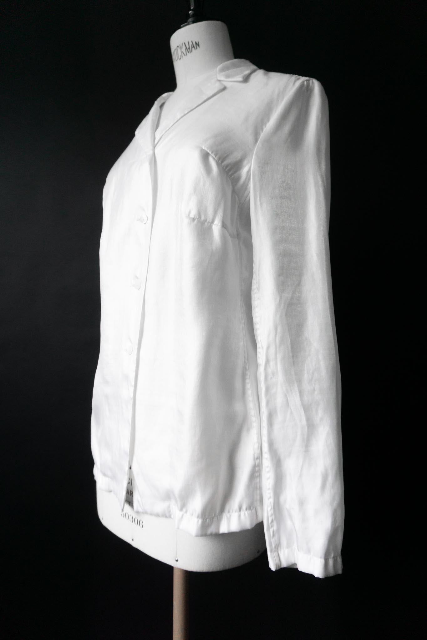 Vintage Jil Sander Bluse, Weiß, Seide, S–M theplaincircle vintage