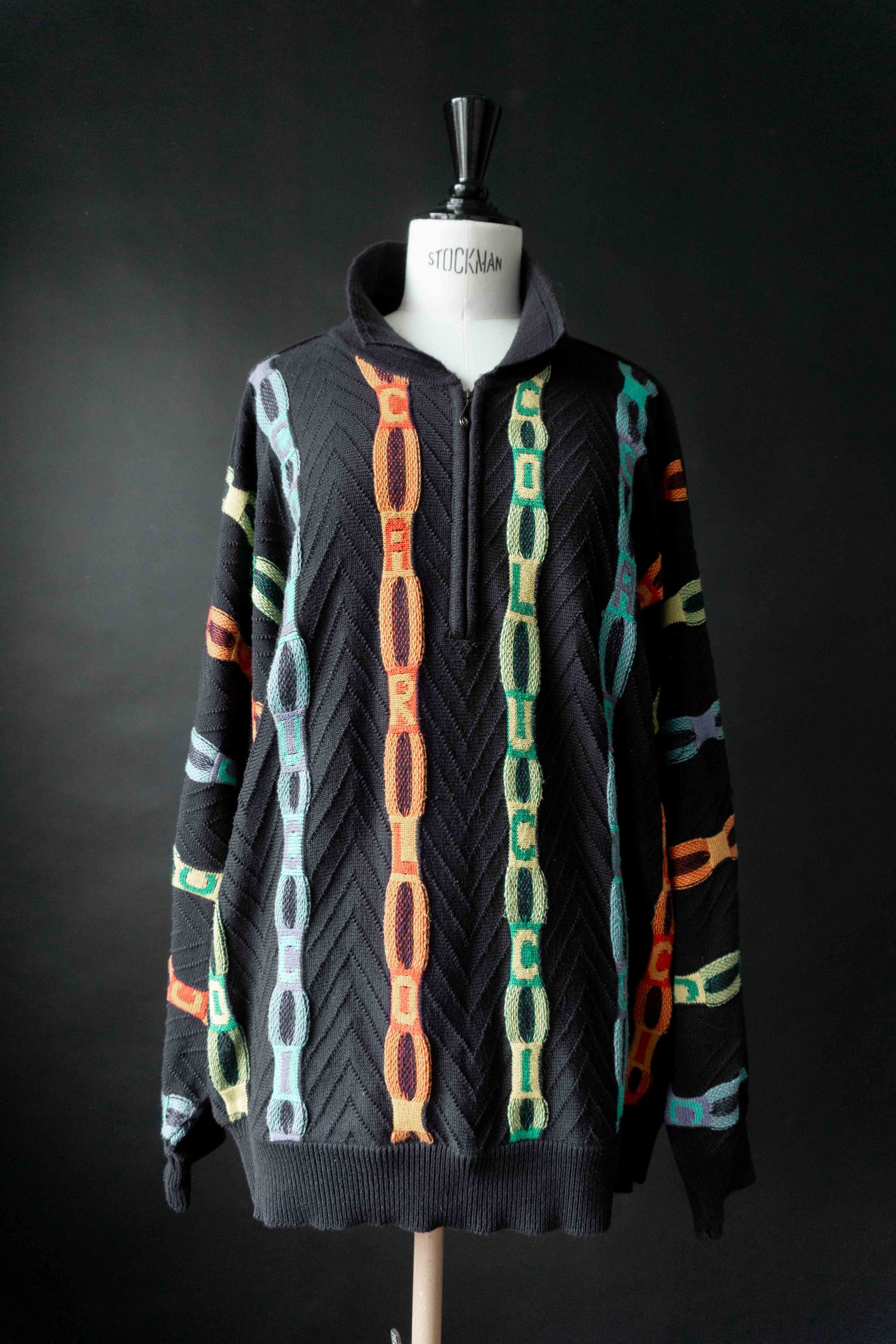 Vintage 80s Carlo Colucci Pullover Troyer Bunt