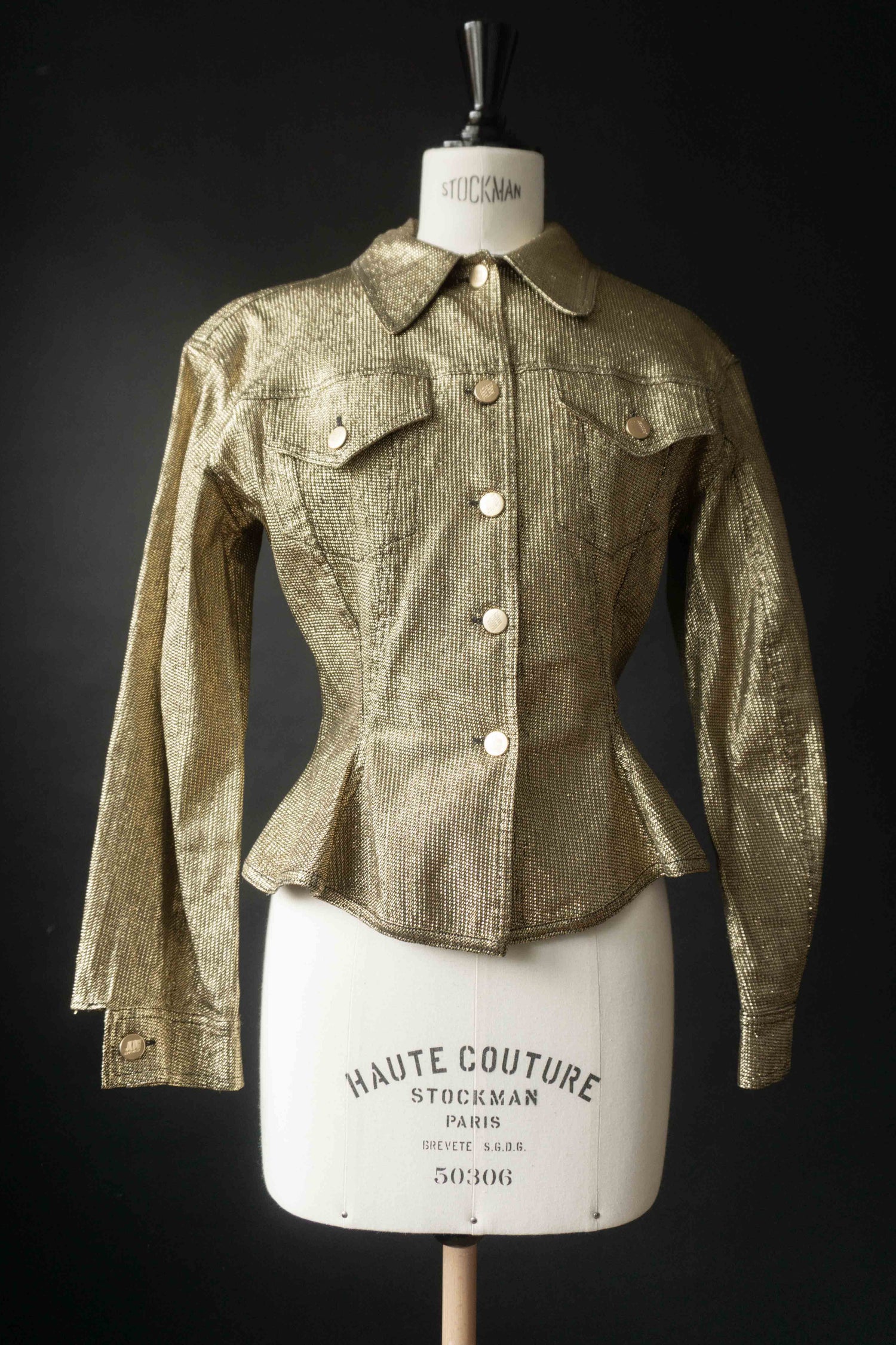 Vintage Jean Paul Gaultier Blazer Jacke Gold Lurex S/S 1989