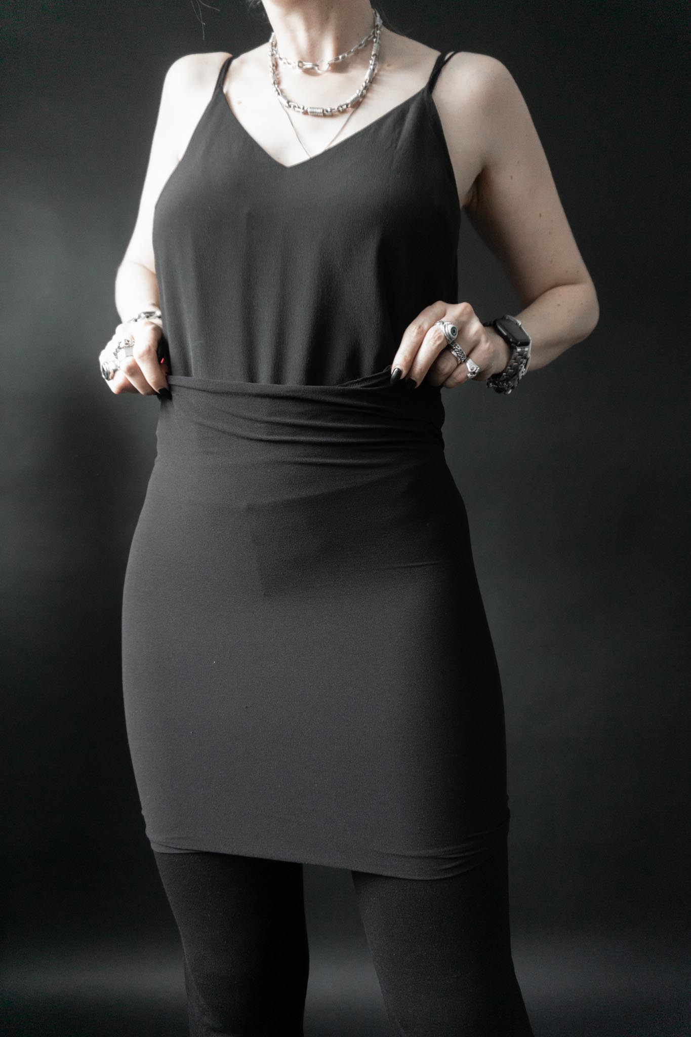 Schwarzer Stretch-Minirock von La Perla im 80er Lingerie-Stil