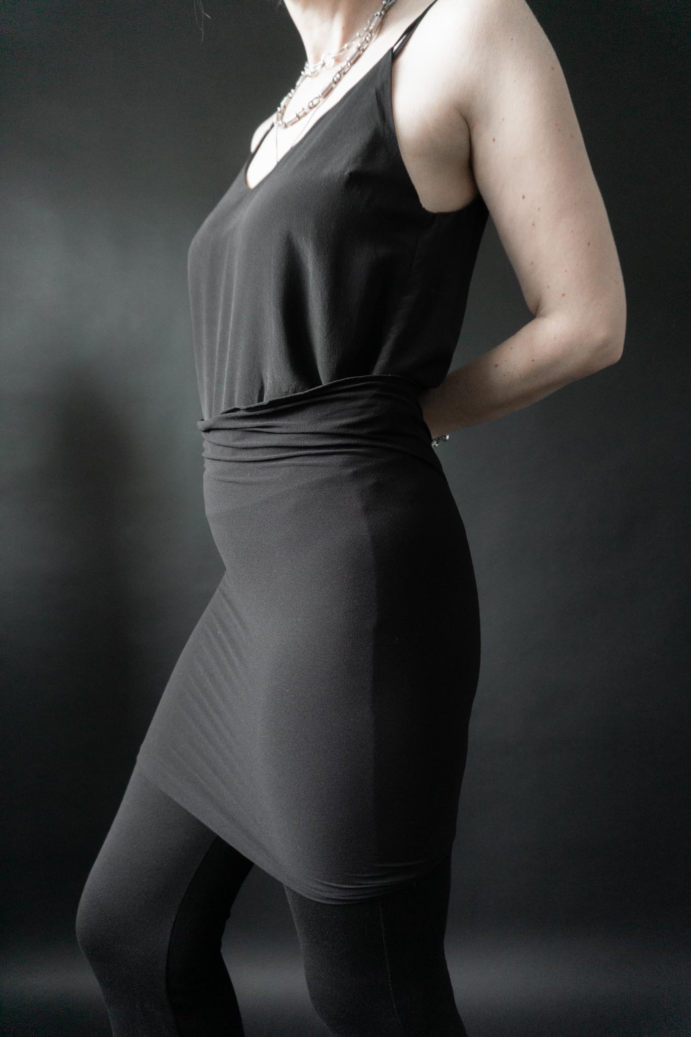 Schwarzer Stretch-Minirock von La Perla im 80er Lingerie-Stil