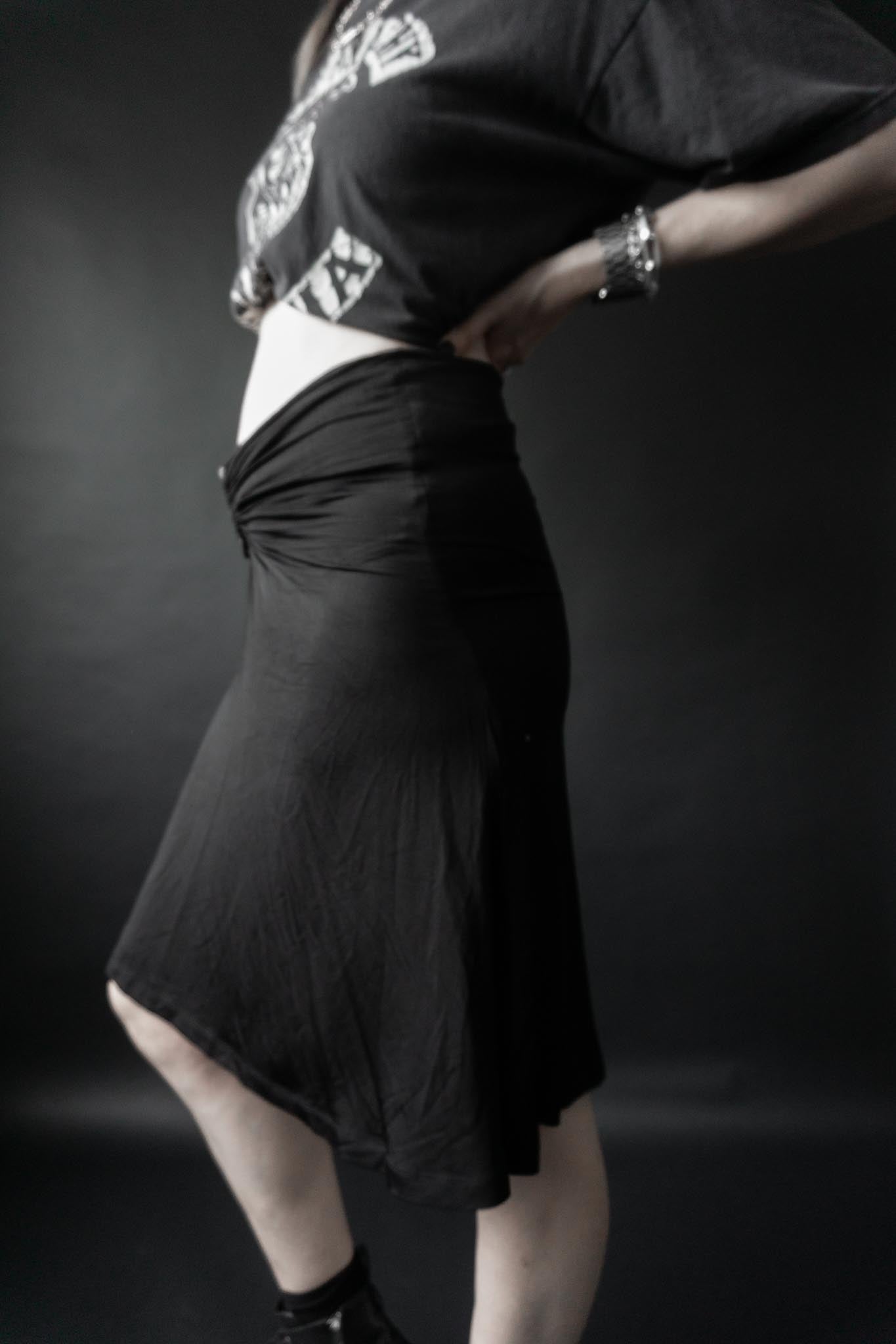 Schwarzer Just Cavalli Y2K Stretch-Rock mit gerafftem Vorderteil