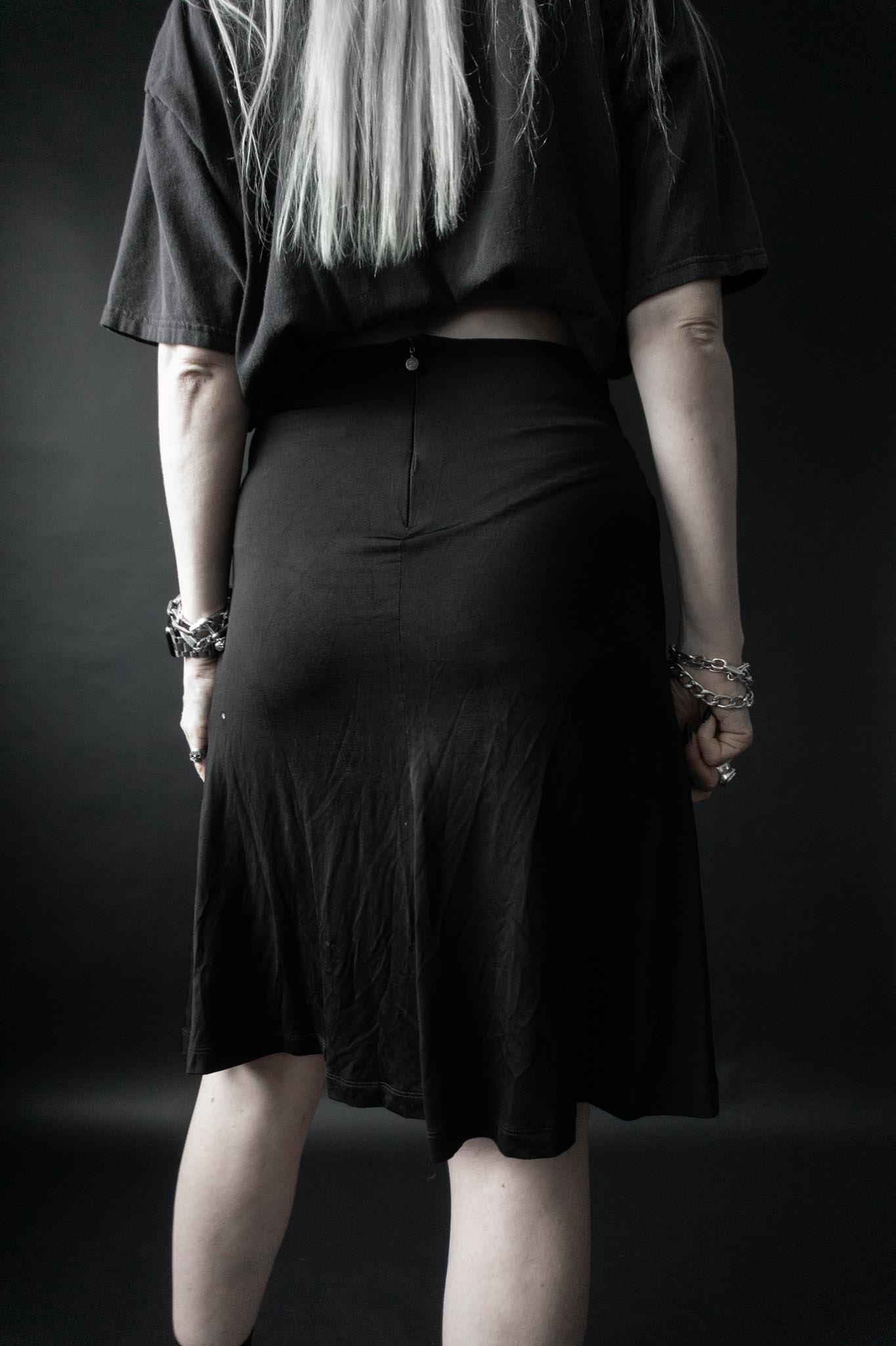 Schwarzer Just Cavalli Y2K Stretch-Rock mit gerafftem Vorderteil