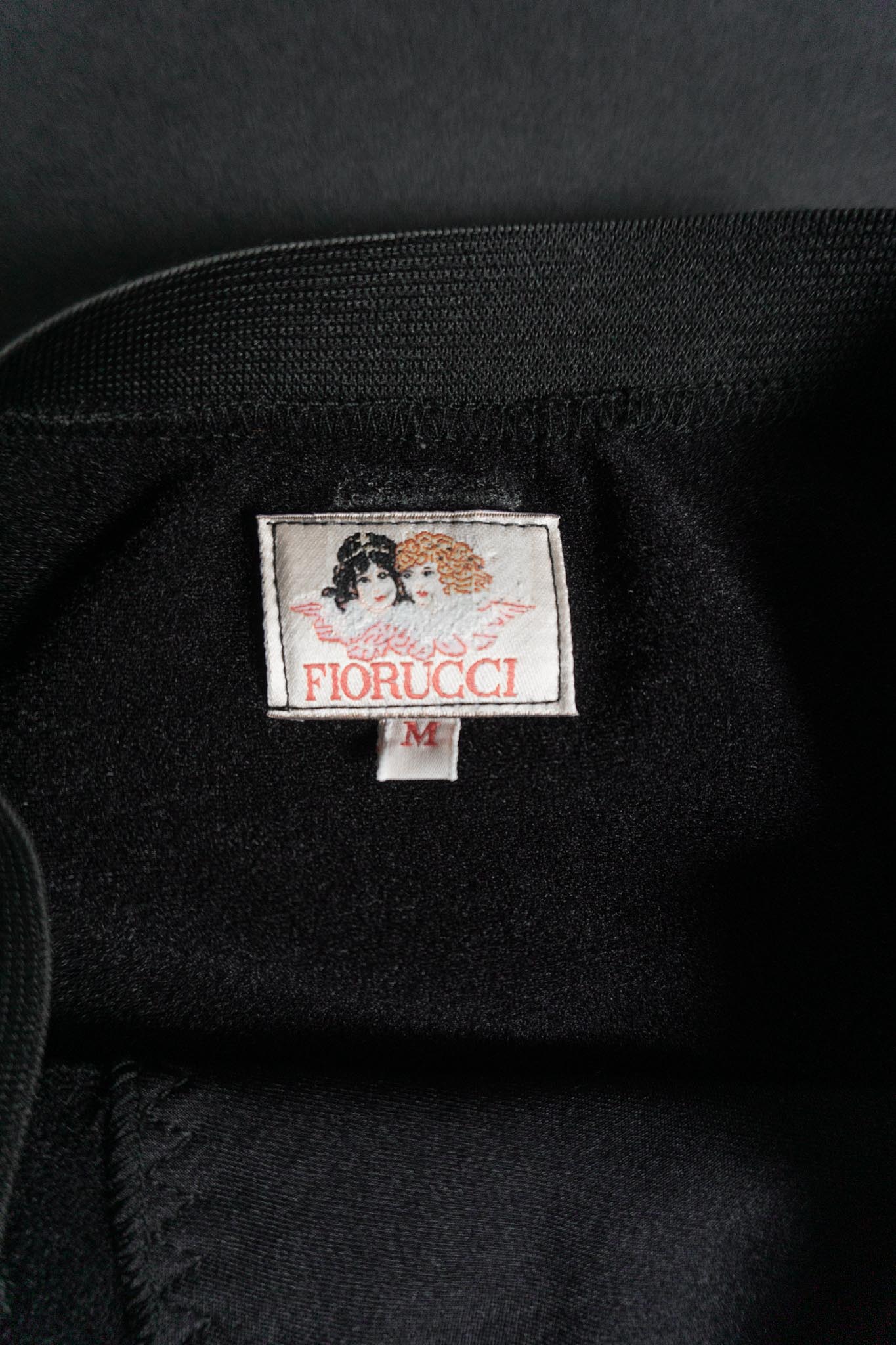 Schwarzer Stretch-Lingerie-Rock mit Ziernähten von Fiorucci