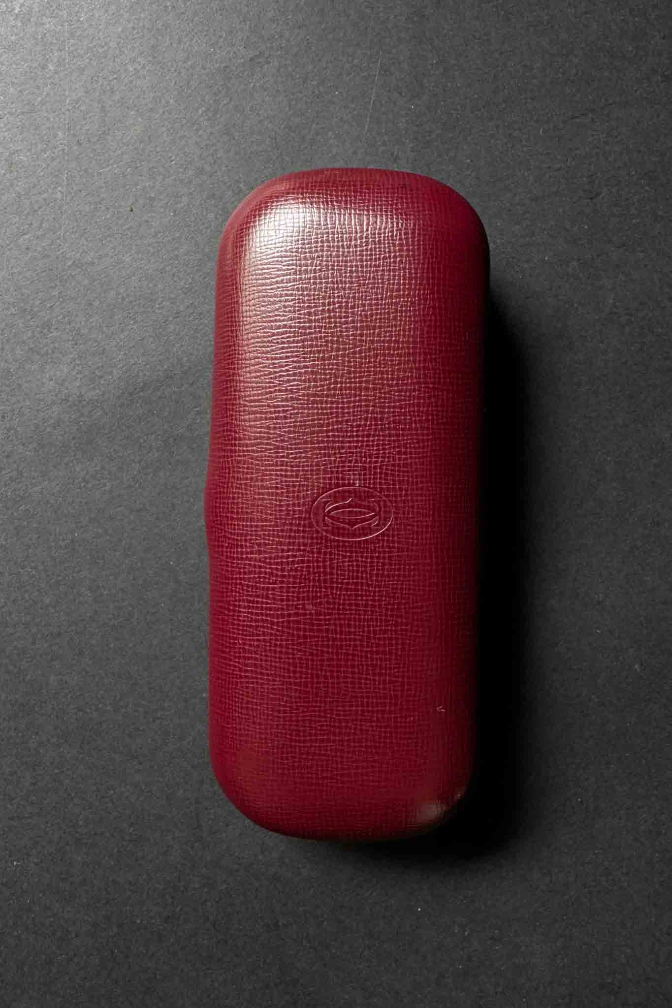 Cartier Vintage Brillenetui Hartschale Rot