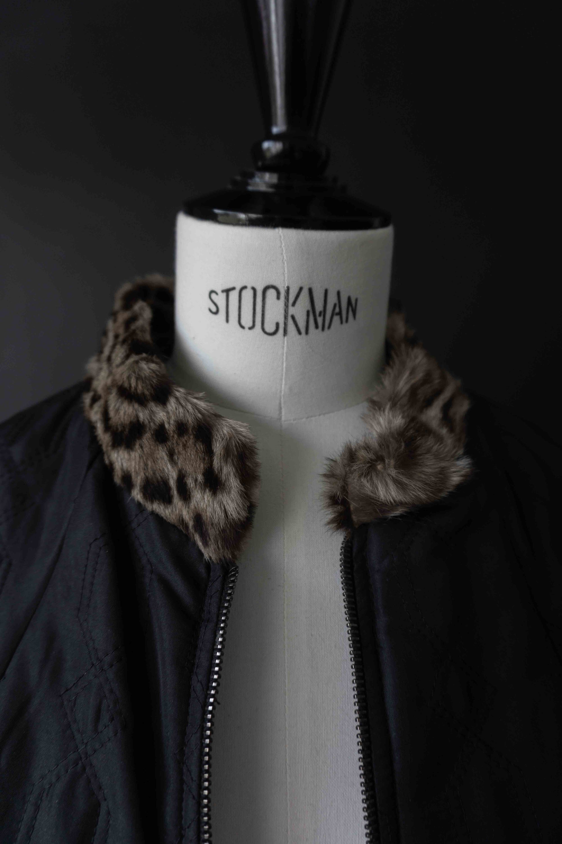 Vintage 80s Versace Übergangsjacke Gesteppt Fellkragen