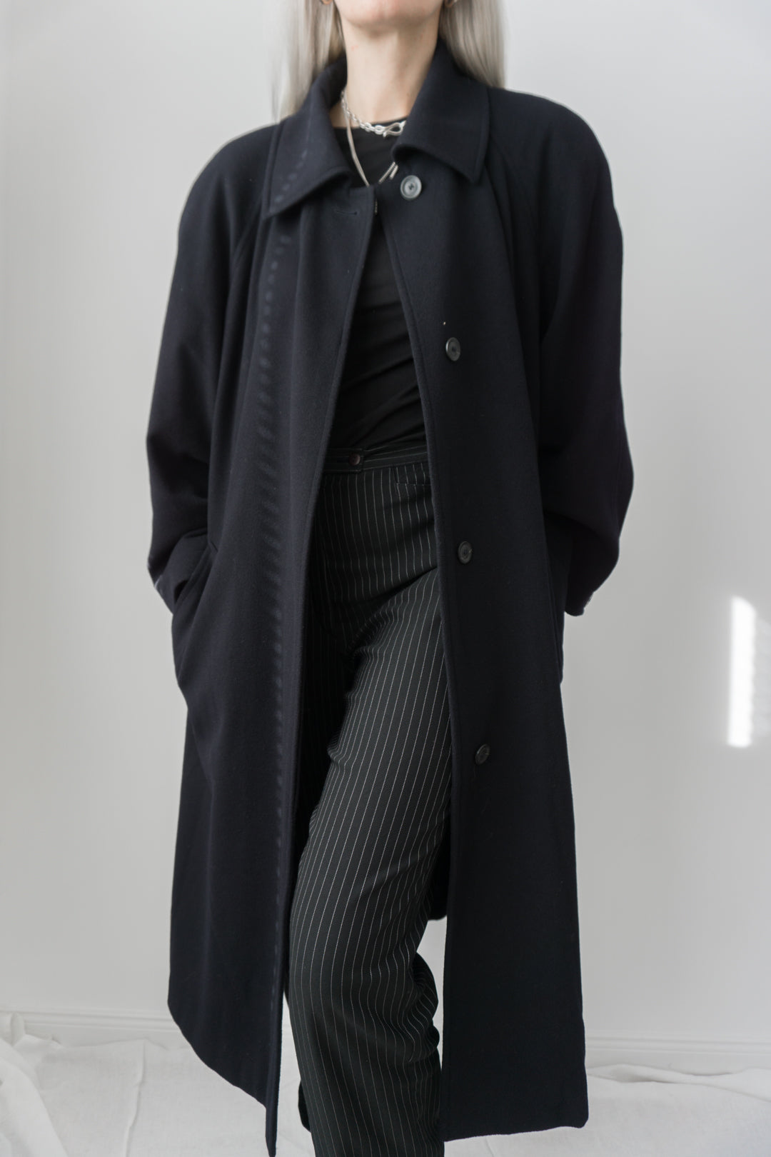 Cashmere coat, navy, M