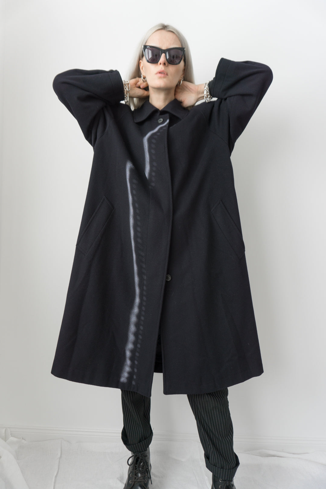 Cashmere coat, navy, M
