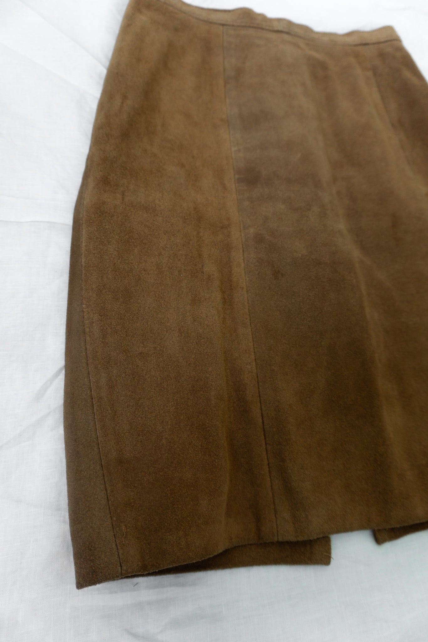 Leather skirt beige