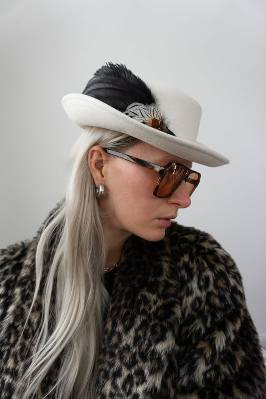 Hut, Weiß - theplaincircle vintage